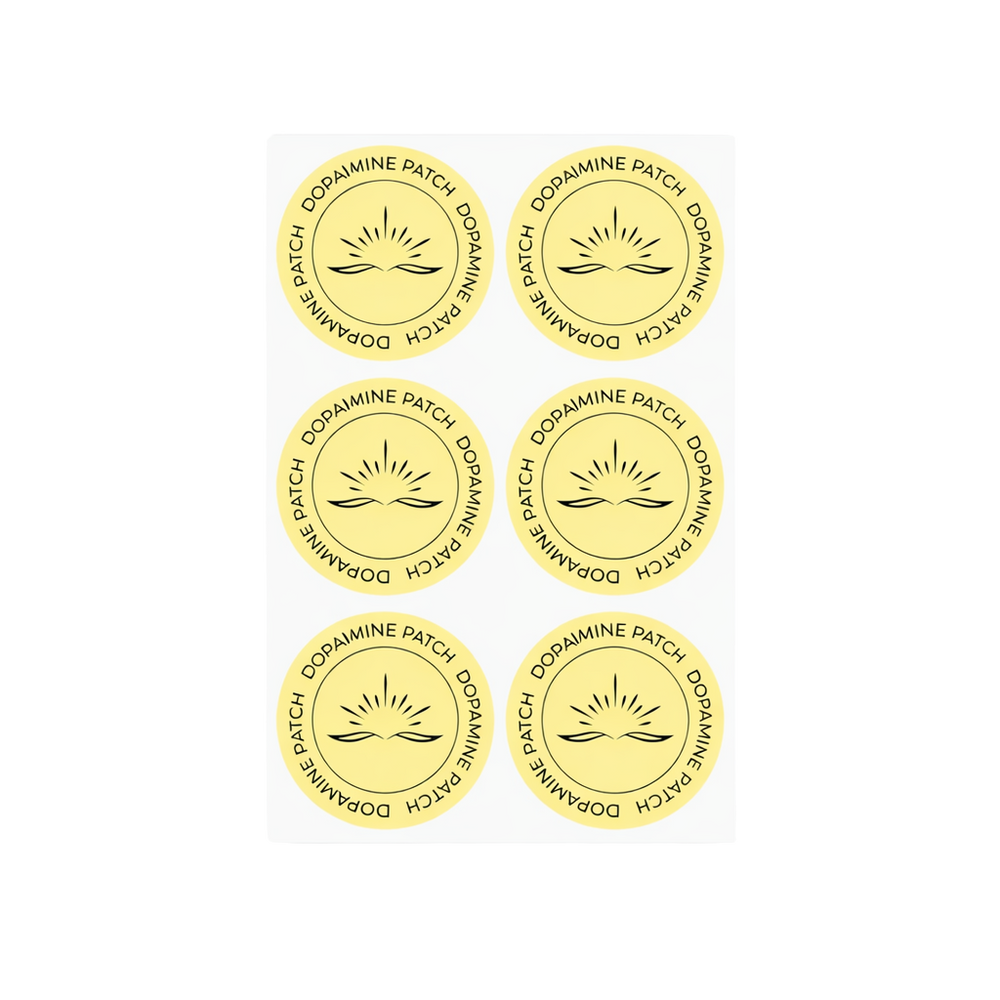 Thrivia Dopamine Patches packaging with patches on a white background